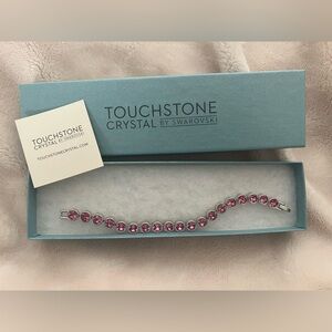 Touch stone Swarovski crystal pink bracelet